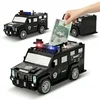 PIGGY BANK SAFE interaktyvus policijos automobilis vaikams, elektroninis, juodas