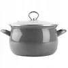 Pilkas emaliuotas puodas HELENA 3L Silesia Emalia Gas Traditional Induction