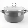 Pilkas emaliuotas puodas HELENA 3L Silesia Emalia Gas Traditional Induction