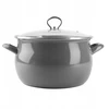 Pilkas emaliuotas puodas HELENA 4L Gas Traditional Induction Silesia Emalia