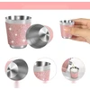 PILTUVAS 240 ml ROŽINIS GLITTER NERŪDIJANČIO PLIENO NEDARUS RINKINYS SU PILTUVU
