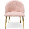 Pink BOUCLE "LAMB" MINŠTA KĖDĖ Rožinis GOLD LEGS GLAMOUR TEDDY stiliaus