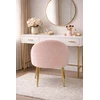 Pink BOUCLE "LAMB" MINŠTA KĖDĖ Rožinis GOLD LEGS GLAMOUR TEDDY stiliaus