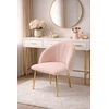 Pink BOUCLE "LAMB" MINŠTA KĖDĖ Rožinis GOLD LEGS GLAMOUR TEDDY stiliaus