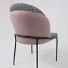 Pink OSWALD KĖDĖ svetainei, valgomajam, skalikas DUSTY Rožinis aksominio audinio raštas