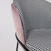 Pink OSWALD KĖDĖ svetainei, valgomajam, skalikas DUSTY Rožinis aksominio audinio raštas