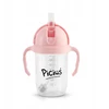 Pink Piciuś Sippy buteliukas vaikams su pasvertu šiaudeliu 240 ml 6m+ Rožinis