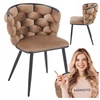 Monovo Pinta aksominė kėdė rusvai gelsvas Cappuccino Glamour Velvet Braid PLOTI 2