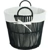 Pintas medžiag.krepšys su pamušalu ir rankenomis FYD Ø35xH30cm/pagr.Ø27cm juodas