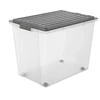 Dėžė su dangčiu Contenitore Rotho 57x39.5x43.5cm/70L permat./pilku dangčiu