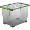 Dėžė su dangčiu ir ratukais Evo Total Rotho 59x39x41.2cm/65L permatoma/pilka