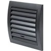 Plastikinės ventiliacijos grotelės ND10RA, 148 x 153 mm, DN100, su užsklanda, antracito sp.