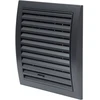 Plastikinės ventiliacijos grotelės ND10RA, 148 x 153 mm, DN100, su užsklanda, antracito sp.