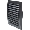 Plastikinės ventiliacijos grotelės ND10RA, 148 x 153 mm, DN100, su užsklanda, antracito sp.