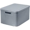 Plastikinis krepšys CURVER RATTAN STYLE, L, tam. pilkos sp., 44 x 33 x 23 cm, 30 l