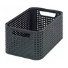 Plastikinis krepšys CURVER RATTAN STYLE, S, tams. pilkos sp., 29 x 20 x h13 cm, 6 l