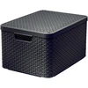 Plastikinis krepšys CURVER RATTAN STYLE, L, tam. pilkos sp., 44 x 33 x 23 cm, 30 l