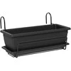 Prosperplast Plastikinis vazonas URBI CASE BETON EFFECT W, su įdėklu, tamsiai pilkos sp., 58 x 18 x 20 cm