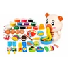 Plastilinas lipni masė makaronų gaminimo mašinėlė formelės kočėlas skrudintuvas meškiukas rinkinys vaikams 43 el. click4toys