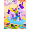 Plastilinas lipni masė makaronų gaminimo mašinėlė vienaragis formelės dinozaurai rinkinys vaikams 51 elementas „click4toys“
