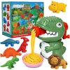 Plastilinas lipni masė makaronų gaminimo mašinėlė dinozaurai gyvūnai formelės rinkinys vaikams 40 detalių „click4toys“