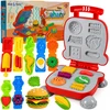 Plastilinas lipni masė sumuštinių keptuvė mėsainis formelės 3D rinkinys vaikams 40 dalių „click4toys“