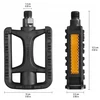 PLATFORMINIAI DVIRAČIO PEDALAI MTB BMX DIDELIS 9/16" Juodas SU ATSPINDŽIOMIS TREKINGAIS