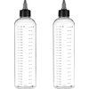 PLAUKŲ BUTELIUKO APLIKATORIAUS 2 Vnt. 500 ml DOZATORIAUS SKAIDRIOS svarstyklės
