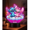 Plexido 3D LED naktinė lempa 3D pasaka Lilo ir Stitch Debesis Dovana mergaitei