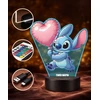 Plexido 3D „Lilo“ ir „Stitch“ LED lempos širdies balionas su vardu, skirta dovanai merginai