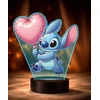 Plexido 3D „Lilo“ ir „Stitch“ LED lempos širdies balionas su vardu, skirta dovanai merginai