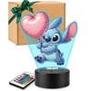 Plexido 3D „Lilo“ ir „Stitch“ LED lempos širdies balionas su vardu, skirta dovanai merginai