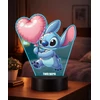 Plexido 3D „Lilo“ ir „Stitch“ LED lempos širdies balionas su vardu, skirta dovanai merginai