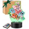 Plexido Gumball Niesamowity Świat Lampka Nocna LED 3D su Imieniem dla Dziecka