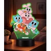 Plexido Gumball Niesamowity Świat Lampka Nocna LED 3D su Imieniem dla Dziecka