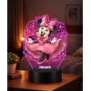 Plexido Lampka LED 3D Myszka Minnie Mickey su Imieniem Dla Dziecka Prezent