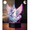 Plexido Lampka LED 3D Vienaragis Unicorn su Imieniem Dla Dziewczynki Prezent