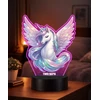 Plexido Lampka LED 3D Vienaragis Unicorn su Imieniem Dla Dziewczynki Prezent