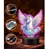 Plexido Lampka LED 3D Vienaragis Unicorn su Imieniem Dla Dziewczynki Prezent