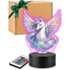 Plexido Lampka LED 3D Vienaragis Unicorn su Imieniem Dla Dziewczynki Prezent