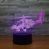 Plexido Lampka Nocna 3D LED Helikopter Samolot Grawer Imię