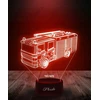Plexido Lampka Nocna 3D Led Wóz Strażacki Prezent Grawer