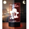Plexido Lampka Nocna LED 3D Michael Jackson Autograf Dla Fana Personalizowana Imię