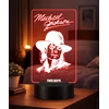 Plexido Lampka Nocna LED 3D Michael Jackson Autograf Dla Fana Personalizowana Imię