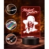 Plexido Lampka Nocna LED 3D Michael Jackson Autograf Dla Fana Personalizowana Imię
