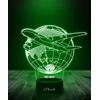 Plexido Lampka Nocna LED 3D Samolot Pasażerski Globus imię