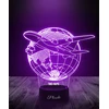 Plexido Lampka Nocna LED 3D Samolot Pasażerski Globus imię