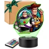 Plexido Lampka Nocna LED 3D Toy Story Buzz i Chudy su Imieniem Personalizowana