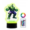 Plexido Lampka Nocna su Nadrukiem 3D LED Hulk Imię Prezent
