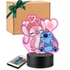 Plexido Lampka Nocna Z Nadrukiem Dla Dziecka Stitch i Angel Bajka Disney LED 3D